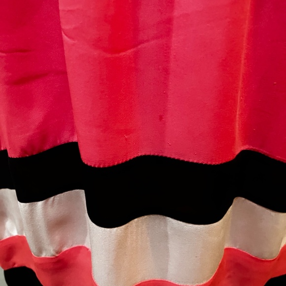 Parker sheer coral Quilted color block Strapless dress - Picture 5 of 6